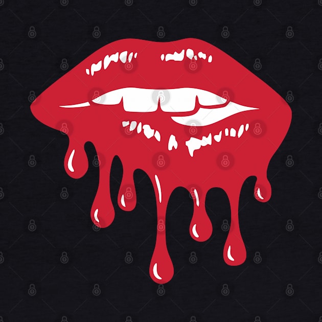Bleeding Lips by OgogoPrintStudio